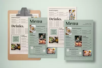 I will Craft an Eye Catching Restaurant Menu Design! 1 Page + Source file